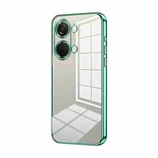 For OnePlus Ace 2V / Nord 3 Transparent Plating Fine Hole Phone Case(Green)