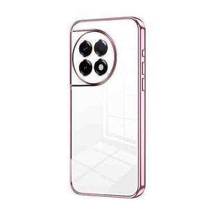 For OnePlus Ace 2 / 11R Transparent Plating Fine Hole Phone Case(Pink)