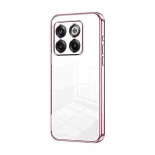 For OnePlus 10T / Ace Pro Transparent Plating Fine Hole Phone Case(Pink)