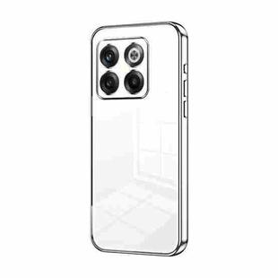 For OnePlus 10T / Ace Pro Transparent Plating Fine Hole Phone Case(Silver)