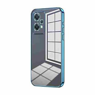 For OnePlus Nord CE 2 Lite 5G Transparent Plating Fine Hole Phone Case(Blue)