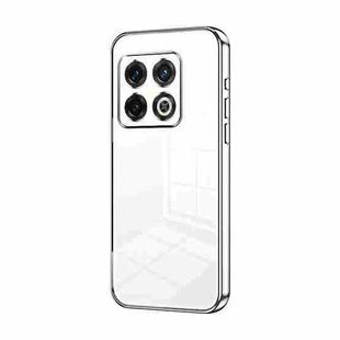 For OnePlus 10 Pro Transparent Plating Fine Hole Phone Case(Silver)