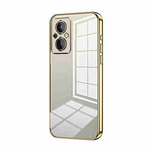 For OnePlus Nord N20 5G Transparent Plating Fine Hole Phone Case(Gold)
