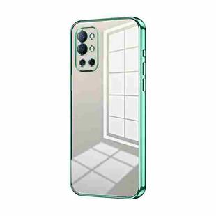 For OnePlus 9R Transparent Plating Fine Hole Phone Case(Green)