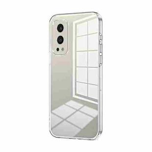 For OnePlus Nord 2 5G Transparent Plating Fine Hole Phone Case(Transparent)