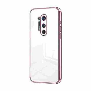 For OnePlus 8 Pro Transparent Plating Fine Hole Phone Case(Pink)