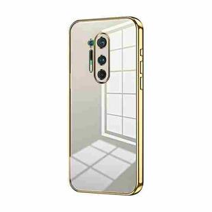 For OnePlus 8 Pro Transparent Plating Fine Hole Phone Case(Gold)
