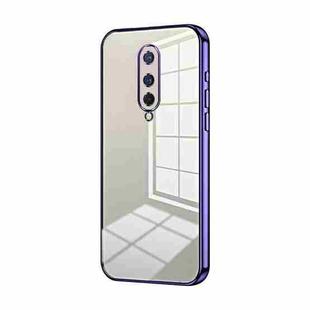 For OnePlus 8 Transparent Plating Fine Hole Phone Case(Purple)