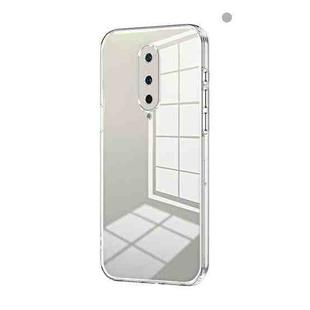 For OnePlus 8 Transparent Plating Fine Hole Phone Case(Transparent)