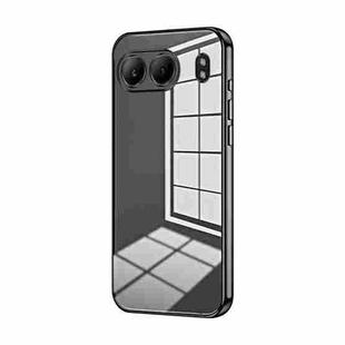 For OnePlus Nord 4 Transparent Plating Fine Hole Phone Case(Black)