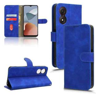 For ZTE Blade A34 Skin Feel Magnetic Flip Leather Phone Case(Blue)