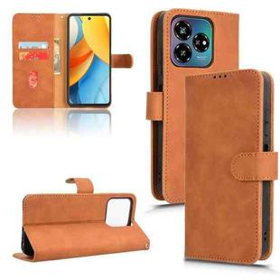 For ZTE Axon 60 Lite Skin Feel Magnetic Flip Leather Phone Case(Brown)