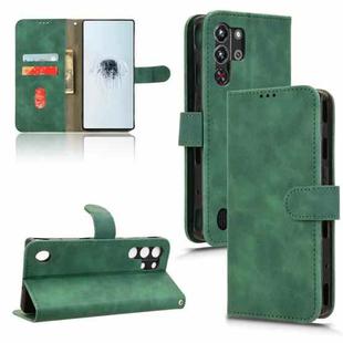 For ZTE nubia Red Magic 10 Pro Skin Feel Magnetic Flip Leather Phone Case(Green)