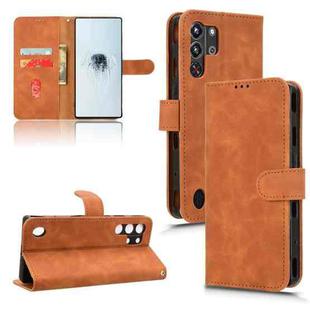 For ZTE nubia Red Magic 10 Pro Skin Feel Magnetic Flip Leather Phone Case(Brown)