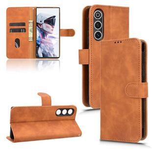 For ZTE nubia Red Magic 10 Air Skin Feel Magnetic Flip Leather Phone Case(Brown)