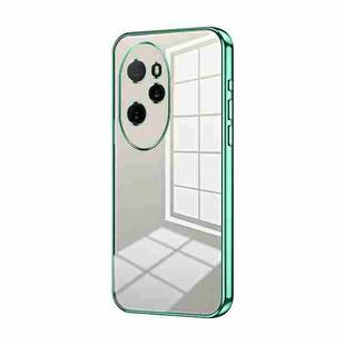 For Honor 100 Pro Transparent Plating Fine Hole Phone Case(Green)