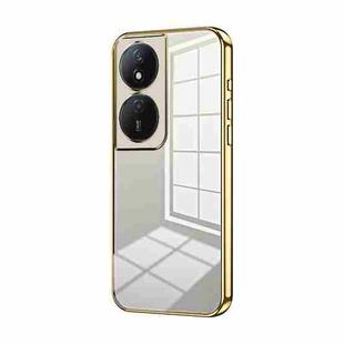 For Honor Play 50 Plus Transparent Plating Fine Hole Phone Case(Gold)