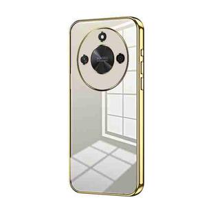 For Honor X50 Transparent Plating Fine Hole Phone Case(Gold)
