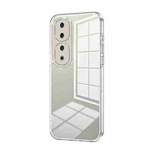 For Honor 90 Pro Transparent Plating Fine Hole Phone Case(Transparent)