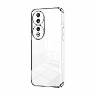 For Honor 90 Transparent Plating Fine Hole Phone Case(Silver)