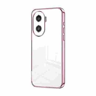 For Honor X40i / Play 7T Pro Transparent Plating Fine Hole Phone Case(Pink)