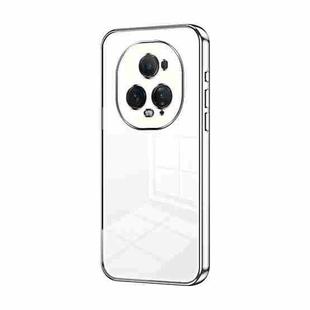 For Honor Magic5 Ultimate Transparent Plating Fine Hole Phone Case(Silver)