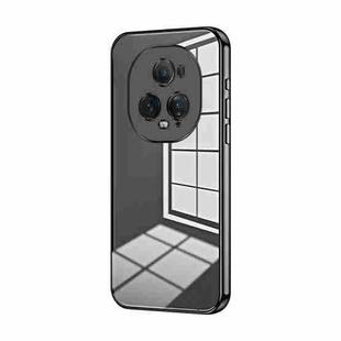 For Honor Magic5 Ultimate Transparent Plating Fine Hole Phone Case(Black)