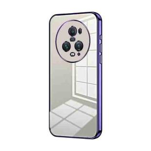 For Honor Magic5 Pro Transparent Plating Fine Hole Phone Case(Purple)