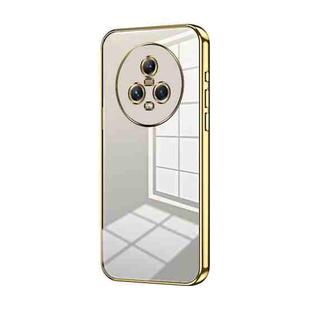 For Honor Magic5 Transparent Plating Fine Hole Phone Case(Gold)