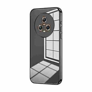 For Honor Magic5 Transparent Plating Fine Hole Phone Case(Black)