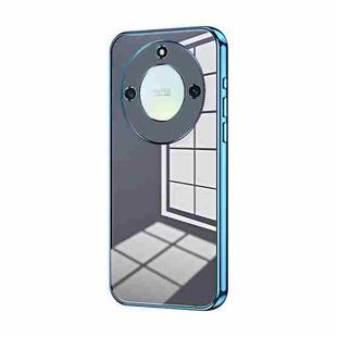 For Honor X40 5G / Magic5 Lite / X9a Transparent Plating Fine Hole Phone Case(Blue)