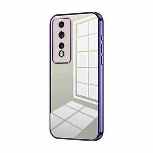 For Honor 80 GT Transparent Plating Fine Hole Phone Case(Purple)