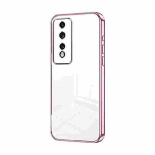 For Honor 80 GT Transparent Plating Fine Hole Phone Case(Pink)