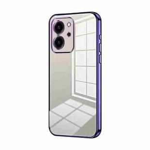 For Honor 80 SE Transparent Plating Fine Hole Phone Case(Purple)