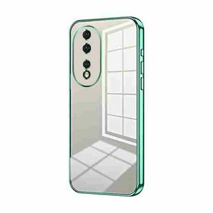 For Honor 80 Transparent Plating Fine Hole Phone Case(Green)