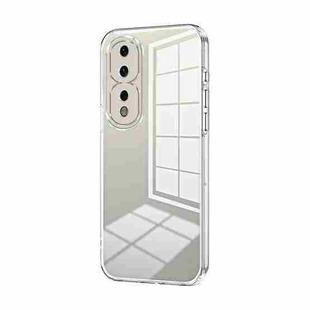 For Honor 80 Pro Transparent Plating Fine Hole Phone Case(Transparent)