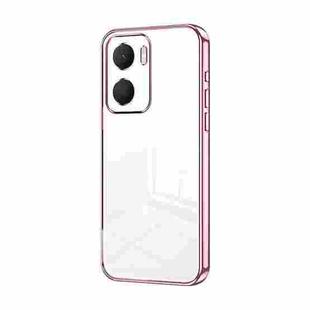 For Honor Play 40 Plus Transparent Plating Fine Hole Phone Case(Pink)