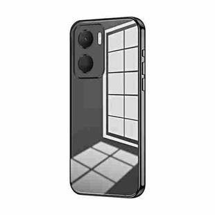 For Honor Play 40 Plus Transparent Plating Fine Hole Phone Case(Black)