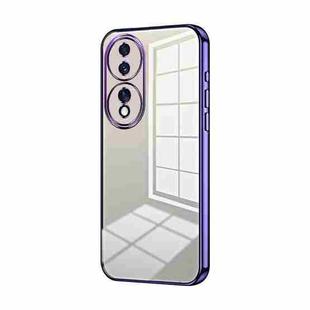 For Honor 70 Transparent Plating Fine Hole Phone Case(Purple)