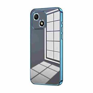 For Honor Play 30 Transparent Plating Fine Hole Phone Case(Blue)