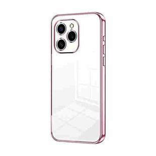 For Honor 60 SE Transparent Plating Fine Hole Phone Case(Pink)