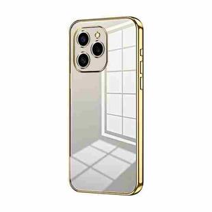 For Honor 60 SE Transparent Plating Fine Hole Phone Case(Gold)