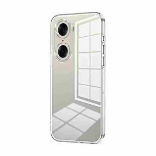 For Honor 60 Transparent Plating Fine Hole Phone Case(Transparent)