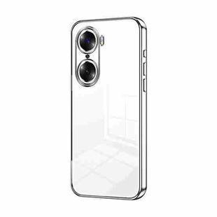 For Honor 60 Transparent Plating Fine Hole Phone Case(Silver)