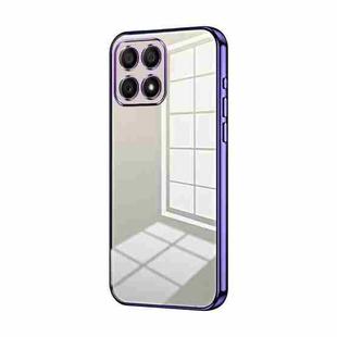 For Honor X30i Transparent Plating Fine Hole Phone Case(Purple)
