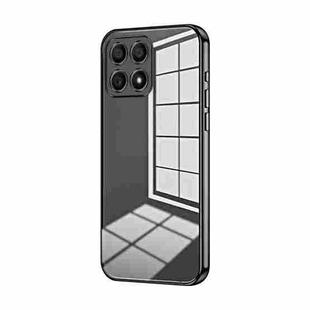 For Honor X30i Transparent Plating Fine Hole Phone Case(Black)