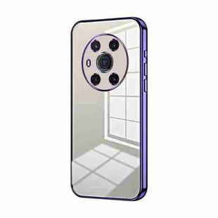 For Honor Magic3 Transparent Plating Fine Hole Phone Case(Purple)