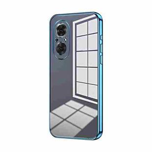 For Honor 50 SE Transparent Plating Fine Hole Phone Case(Blue)