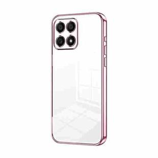 For Honor 30i Transparent Plating Fine Hole Phone Case(Pink)