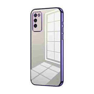 For Honor 30 Youth Transparent Plating Fine Hole Phone Case(Purple)